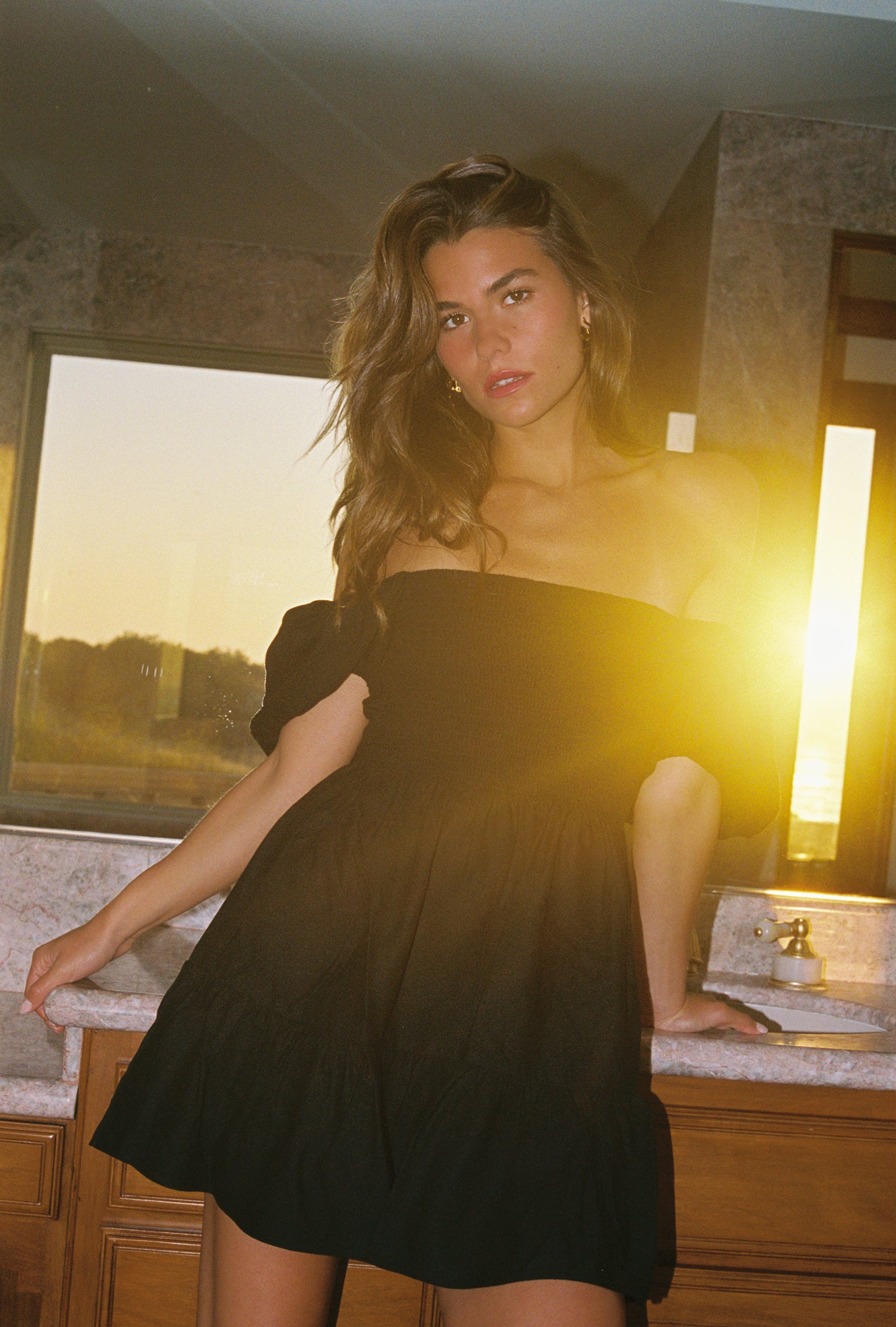 Alba Mini Dress in Noir Aubrey Swims Alba Mini Dress in Noir Aubrey Swims
